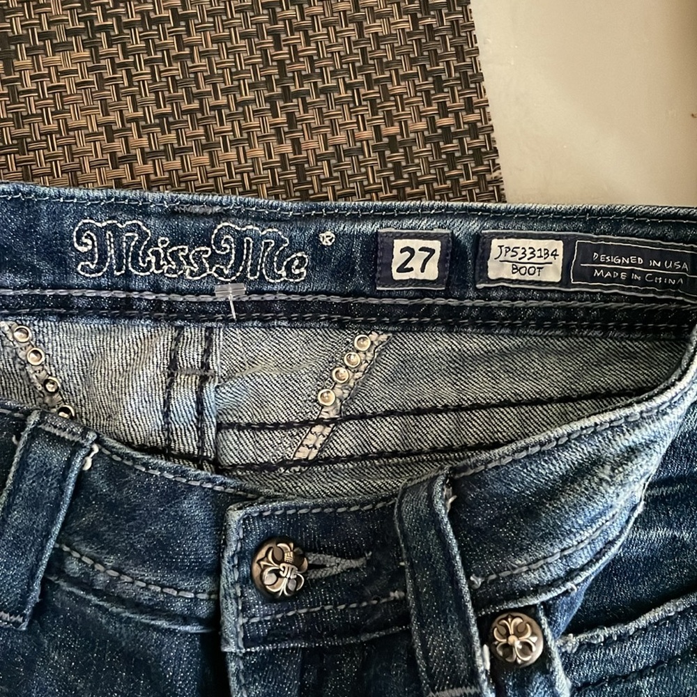 Miss Me JP5331B4 Straight Leg Jeans Wings 27 - Picture 4 of 7